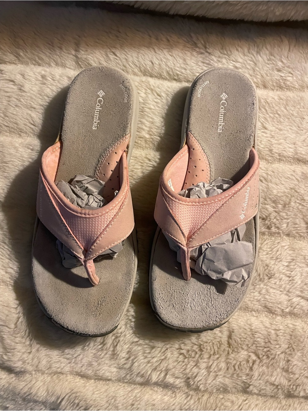 Columbia Women's Pink Cushioned Thong Sandals